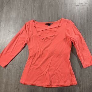 Boston Proper Criss Cross V Neck 3/4 Sleeve Tunic-Size Medium